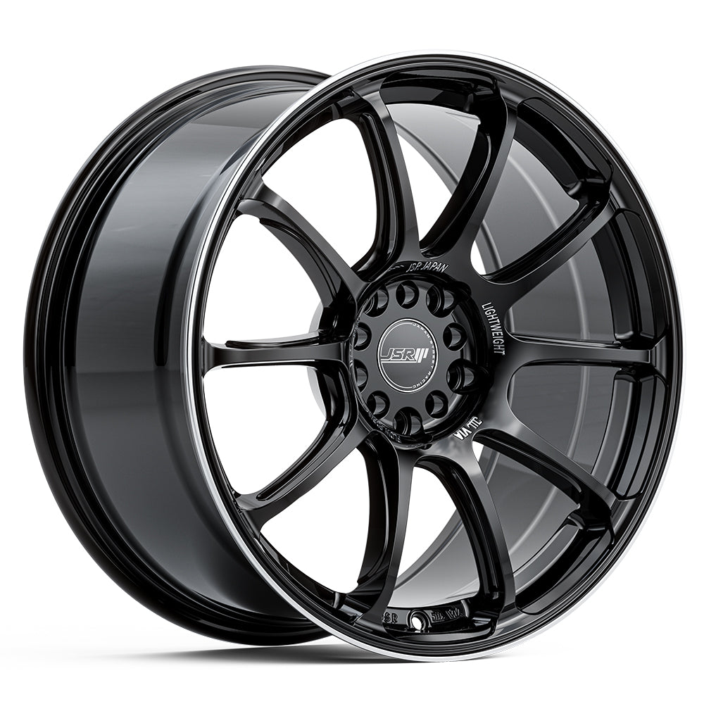 JSR ST10 Gloss Black Machined Lip Wheels