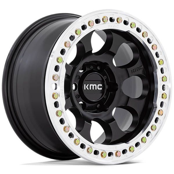 KMC Riot Beadlock KM237 Satin Black with Machined Ring