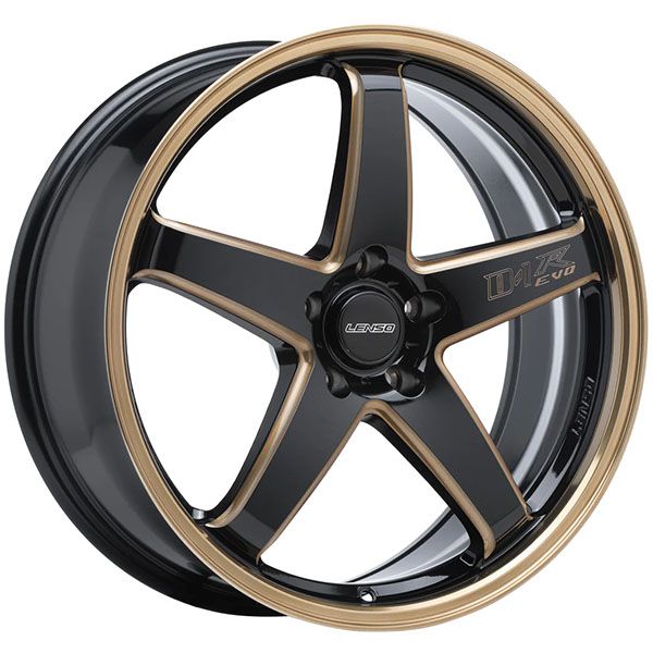 Lenso D1R-EVO Gloss Black Copper Lip wheel
