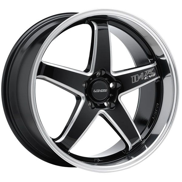 Lenso D1R-EVO Gloss Black Silver Lip wheel