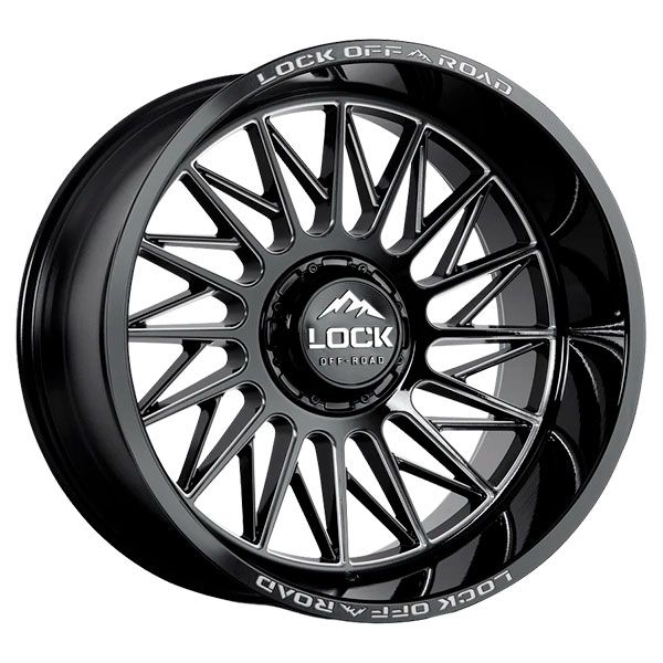 Lock Off-Road Assault Gloss Black Milled wheel