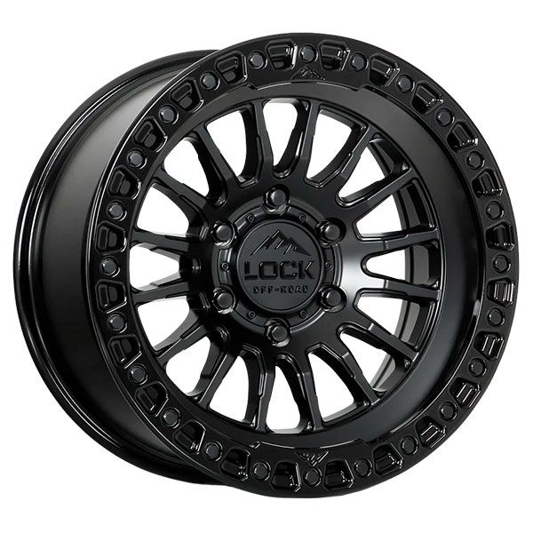 Lock Off-Road Grit Matte Black Gloss Lip wheel