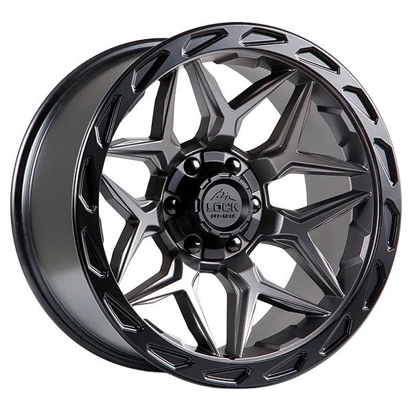 Lock Off-Road Matrix Matte Grey Black Lip wheel