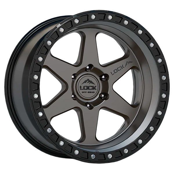 Lock Off-Road Olympus Matte Grey Black Lip wheel