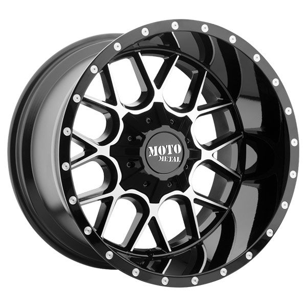 Moto Metal Siege Gloss Black Machined wheel
