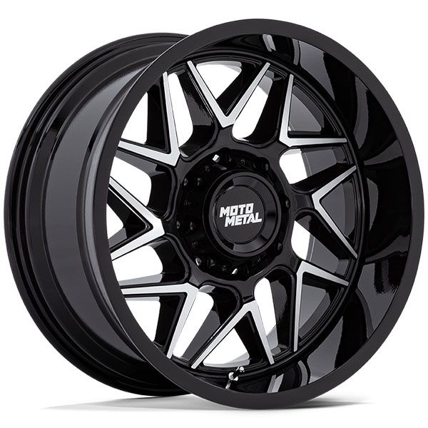 Moto Metal Turbine Gloss Black with Machined Face wheel