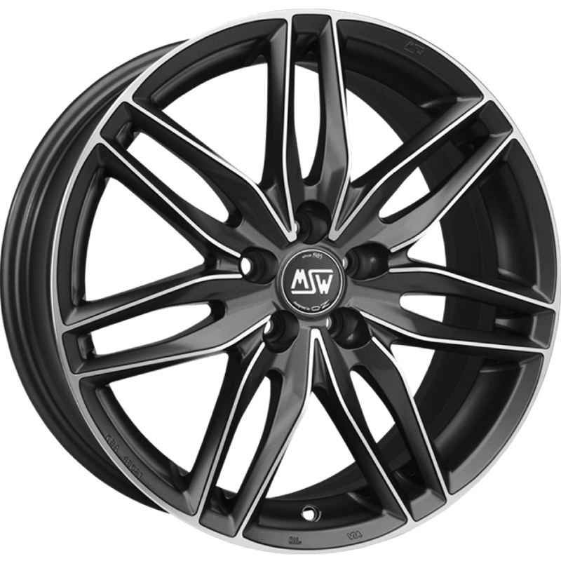 MSW 24 Matt Gunmetal Full Polished Wheels