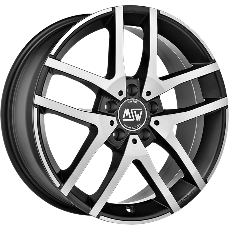 MSW 28 Matt Black Full Polished Wheels