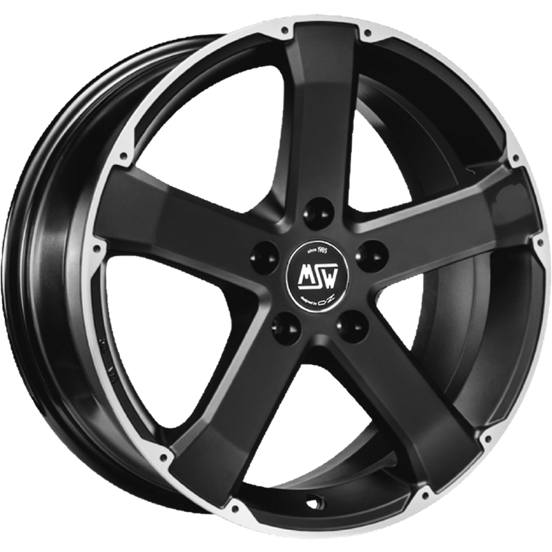 MSW 45 Matt Black Full Polished Wheels