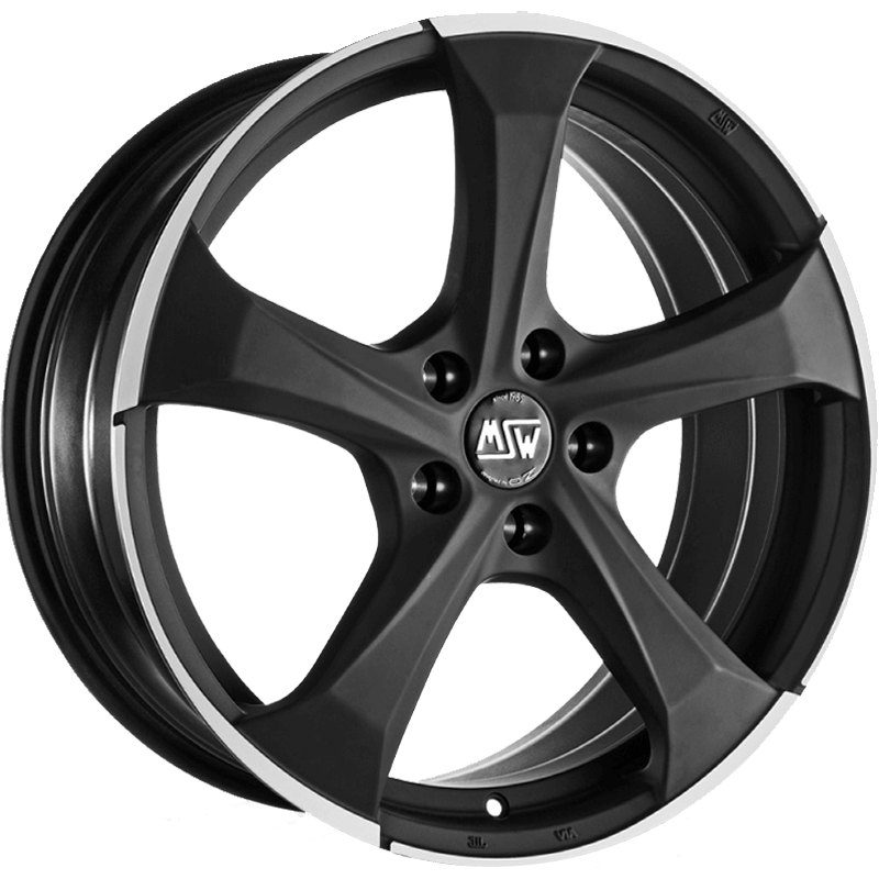 MSW 47 Matt Dark Titanium Full Polished Wheels