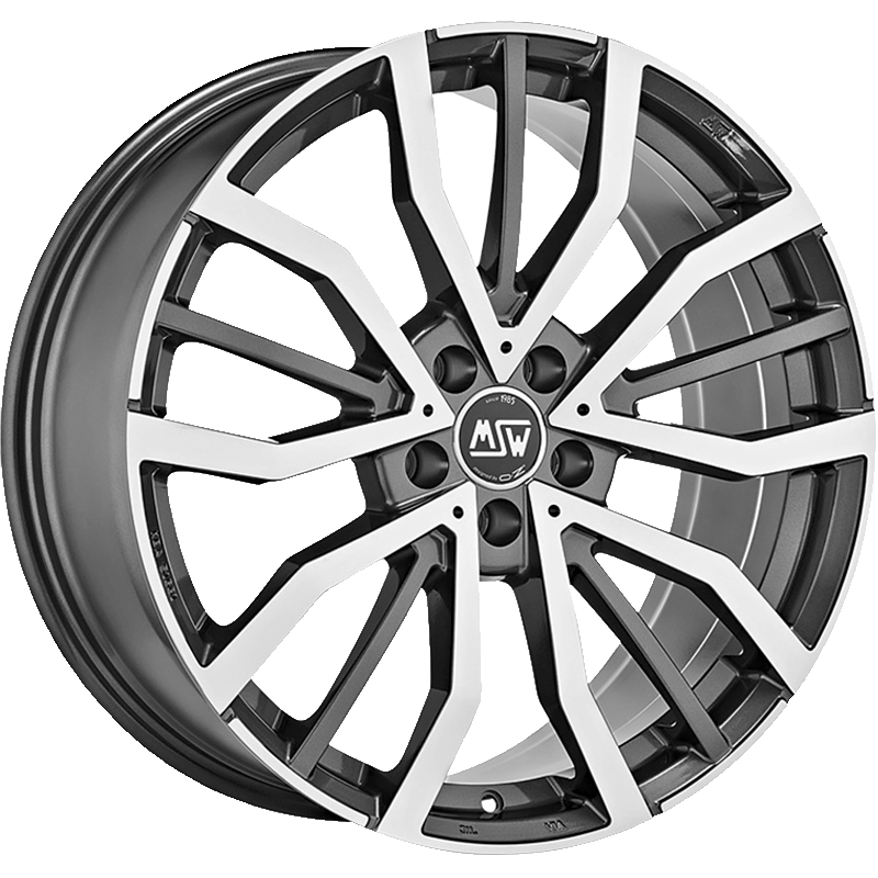 MSW 49 Gloss Gunmetal Full Polished Wheels