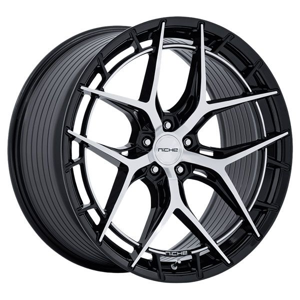 Niche Riviera Gloss Black with Machined Face wheel