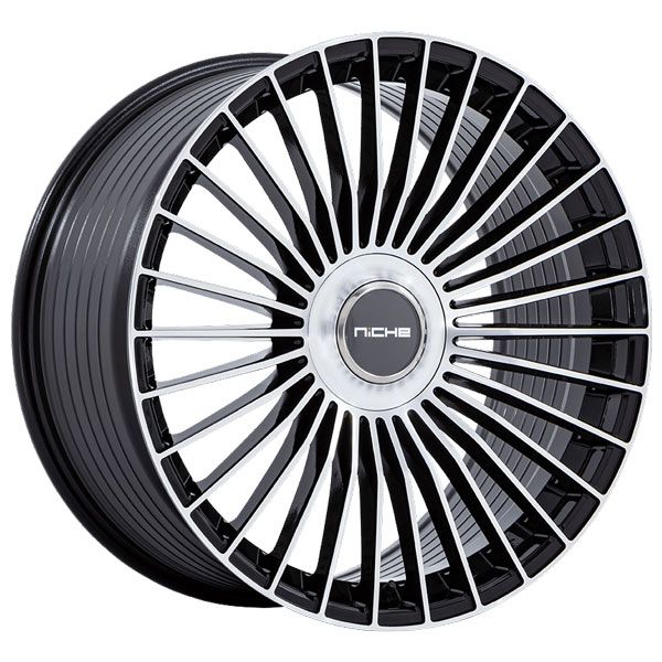Niche Serene Gloss Black with Machined Face wheel