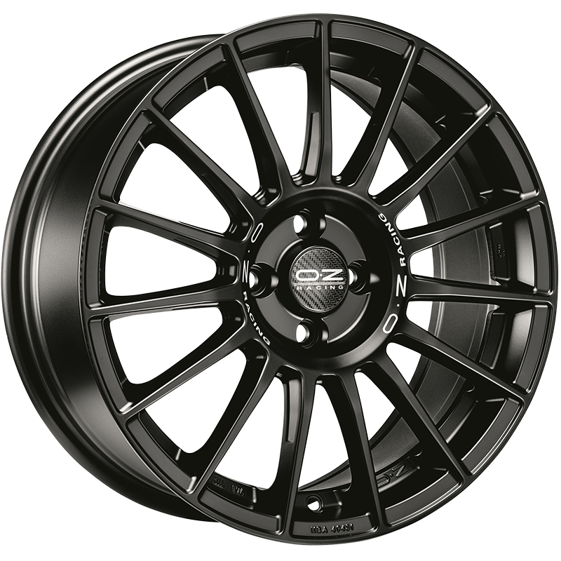 OZ Racing SUPERTURISMO LM MATT BLACK SILVER LETTERING Wheels