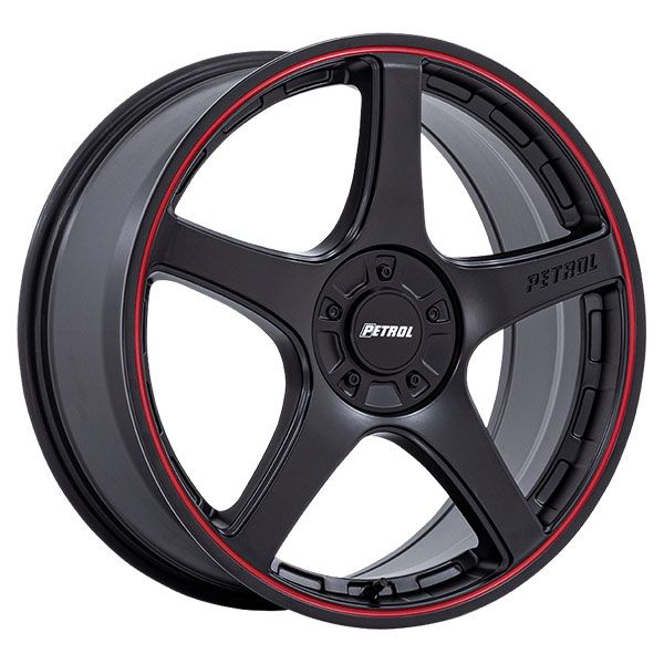 Petrol P2E Matte Black with Red Lip wheel