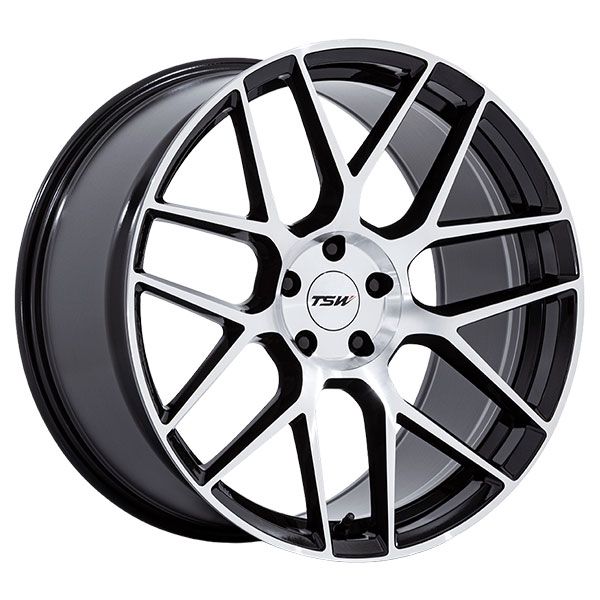 TSW Lasarthe Gloss Black Machined wheel
