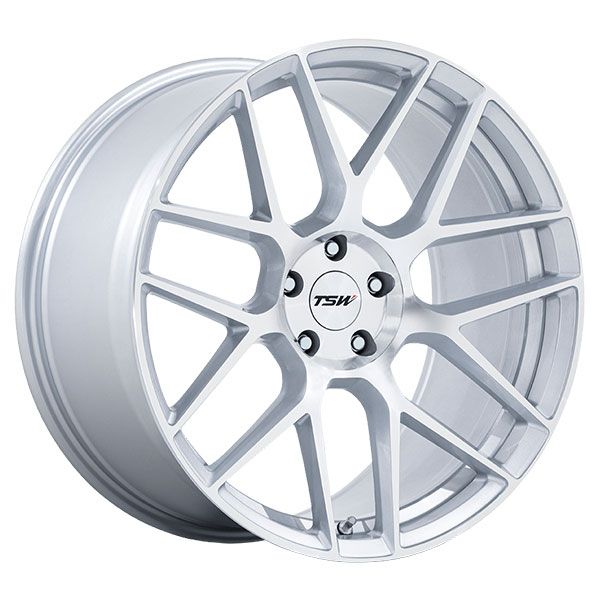 TSW Lasarthe Gloss Silver Machined wheel