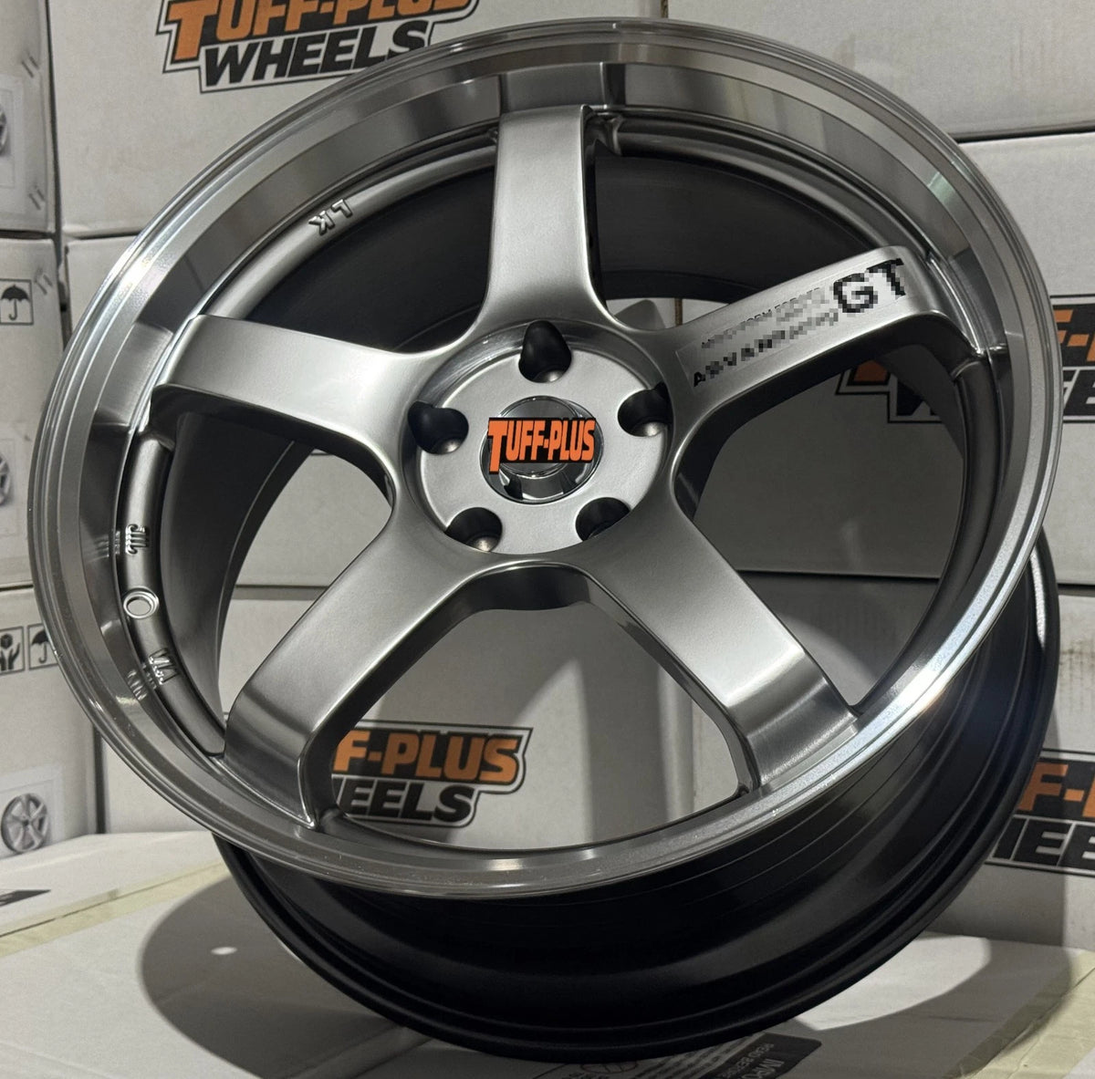 Tuff Plus GT Style Hyper Black Machined Wheels