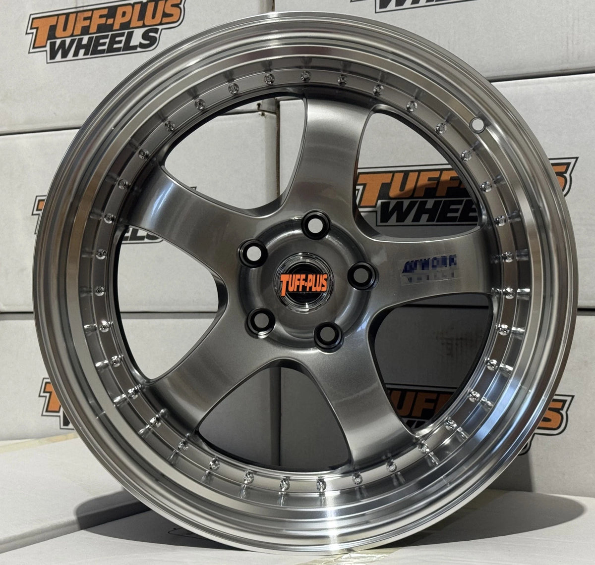 Tuff Plus Meister Style Hyper Black Machined Lip Wheels