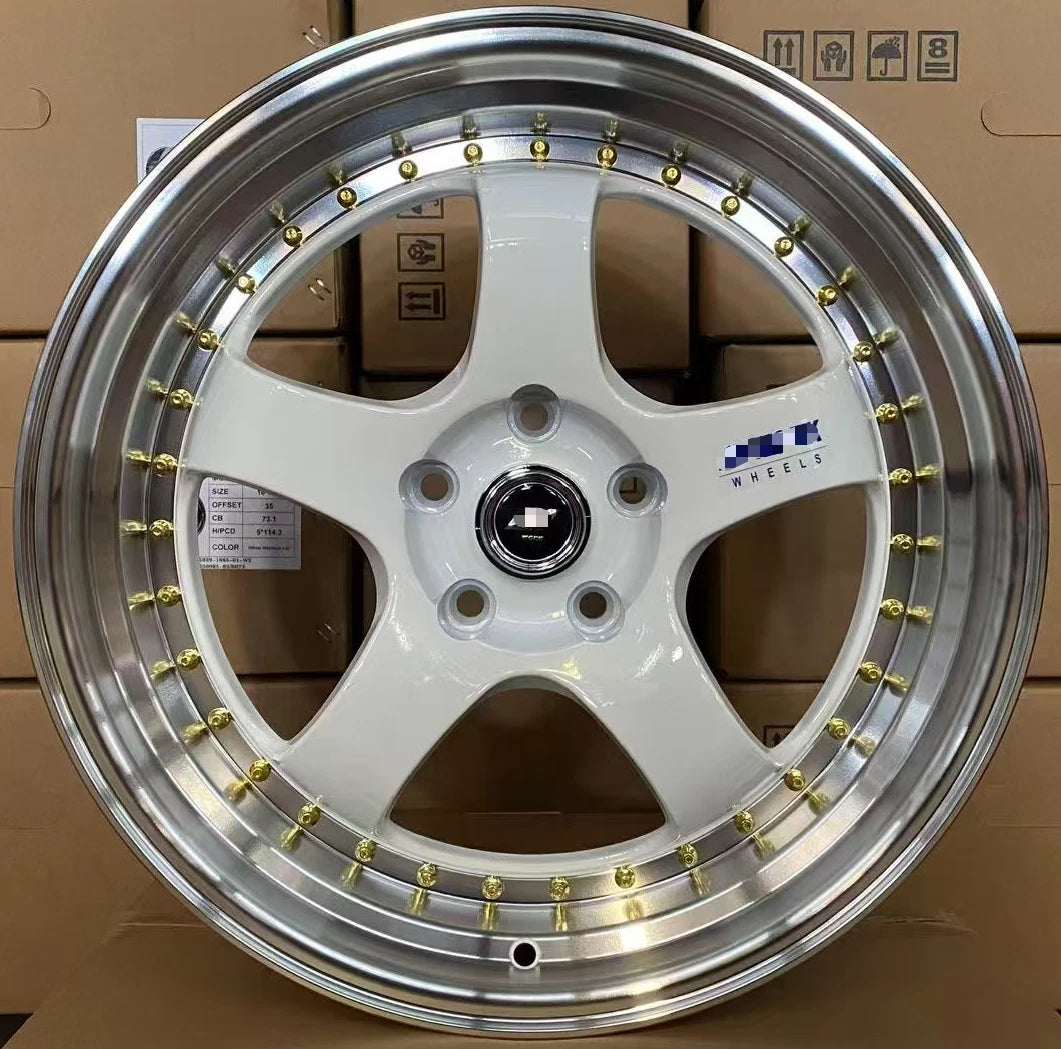 Tuff Plus Meister Style White Machined Lip Wheels