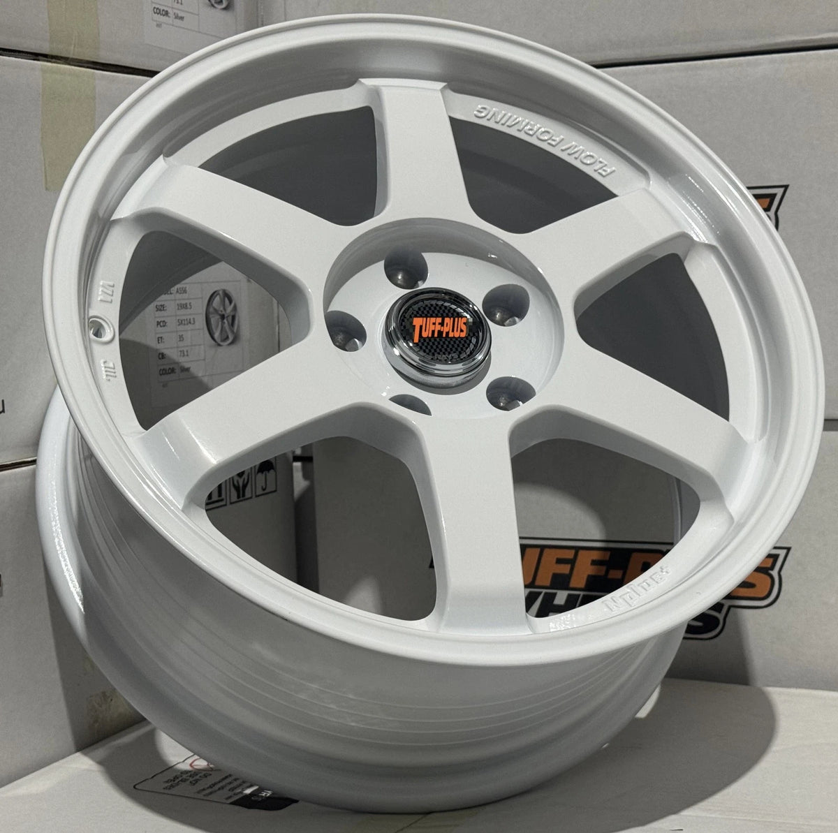 Tuff Plus TE37 Style Gloss White Wheels