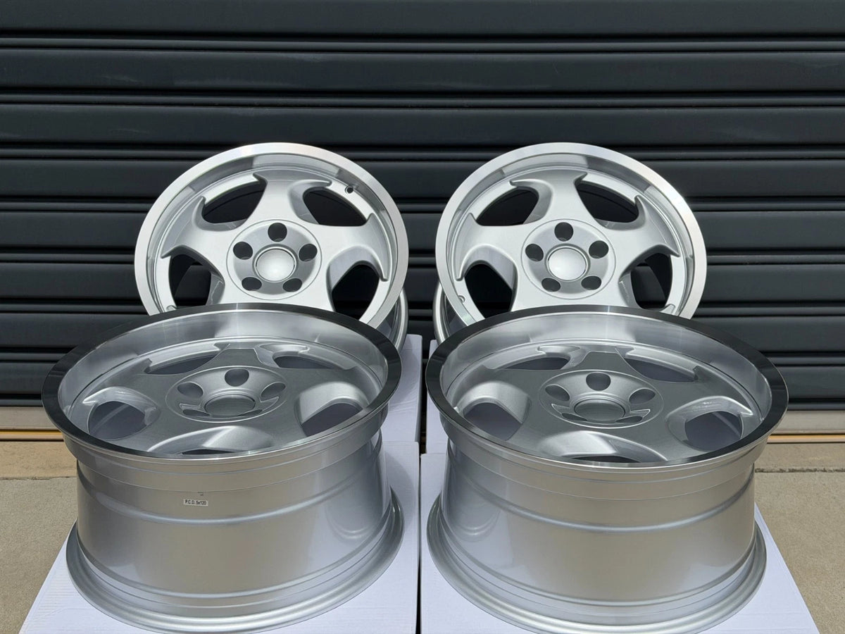 Tuff Plus Throwing Star Style Silver Wheels